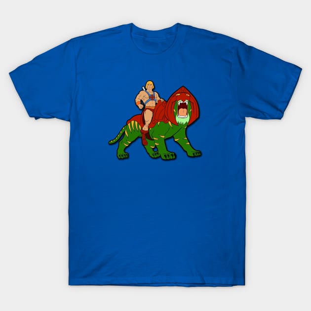 He-Man and Battle Cat T-Shirt by BigOrangeShirtShop